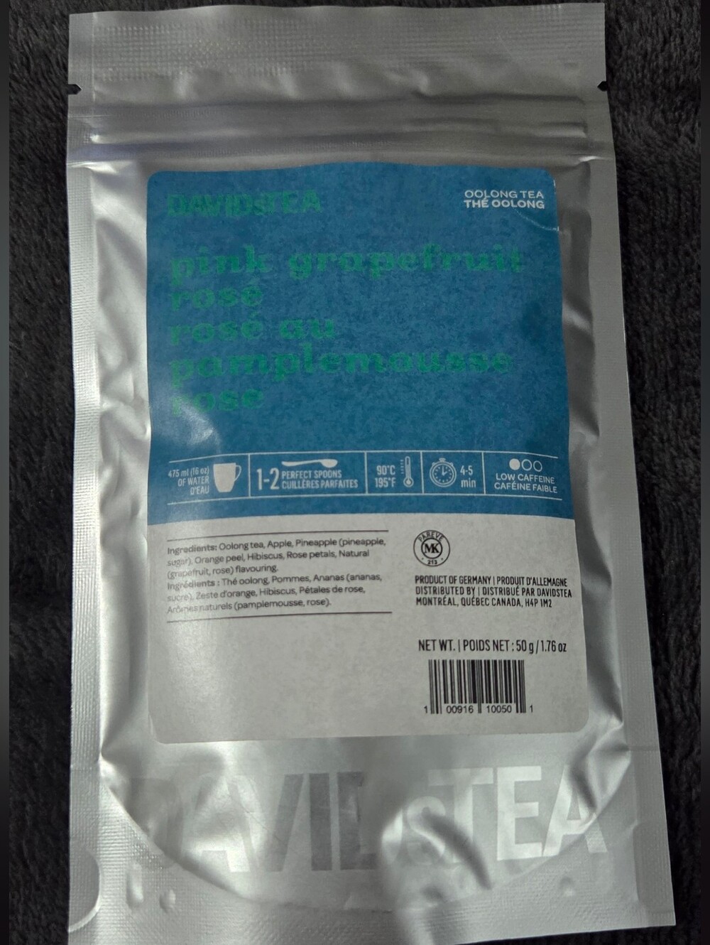 2/$20 New! Sealed! Davidstea PINK GRAPEFRUIT ROSE Loose Leaf Tea 50g Davids Tea